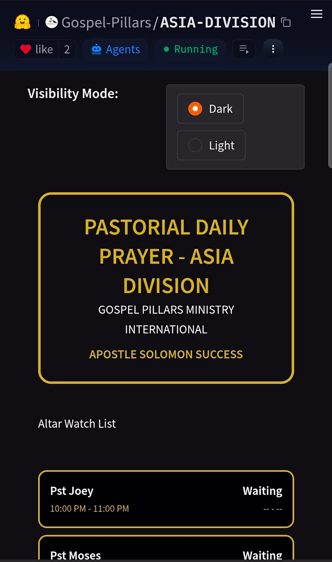 Cover image for Pastoral prayer tracker application 