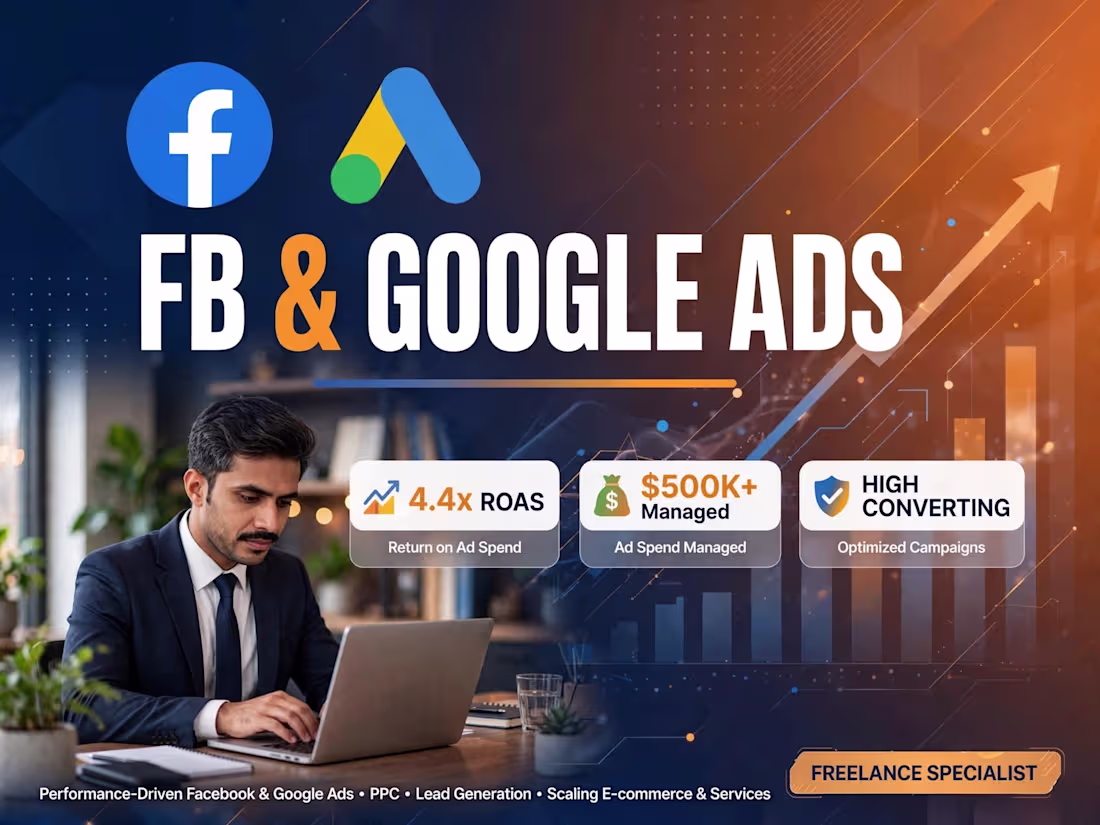 Cover image for Facebook & Google Ads - High ROAS Campaigns Setup