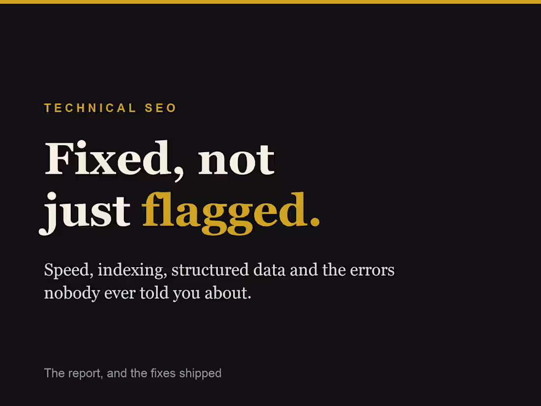 Cover image for Technical SEO fixes, not just an audit