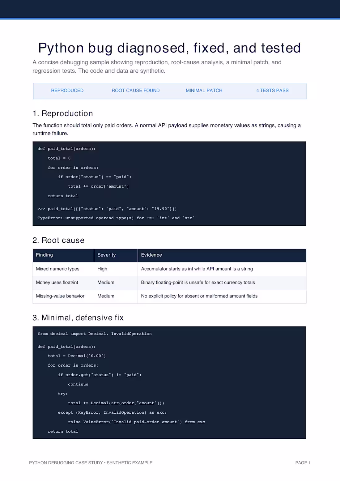 Cover image for Diagnosed a Python runtime failure,