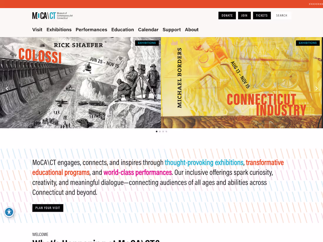 Cover image for Museum of Contemporary Art Connecticut (MoCA CT) Website