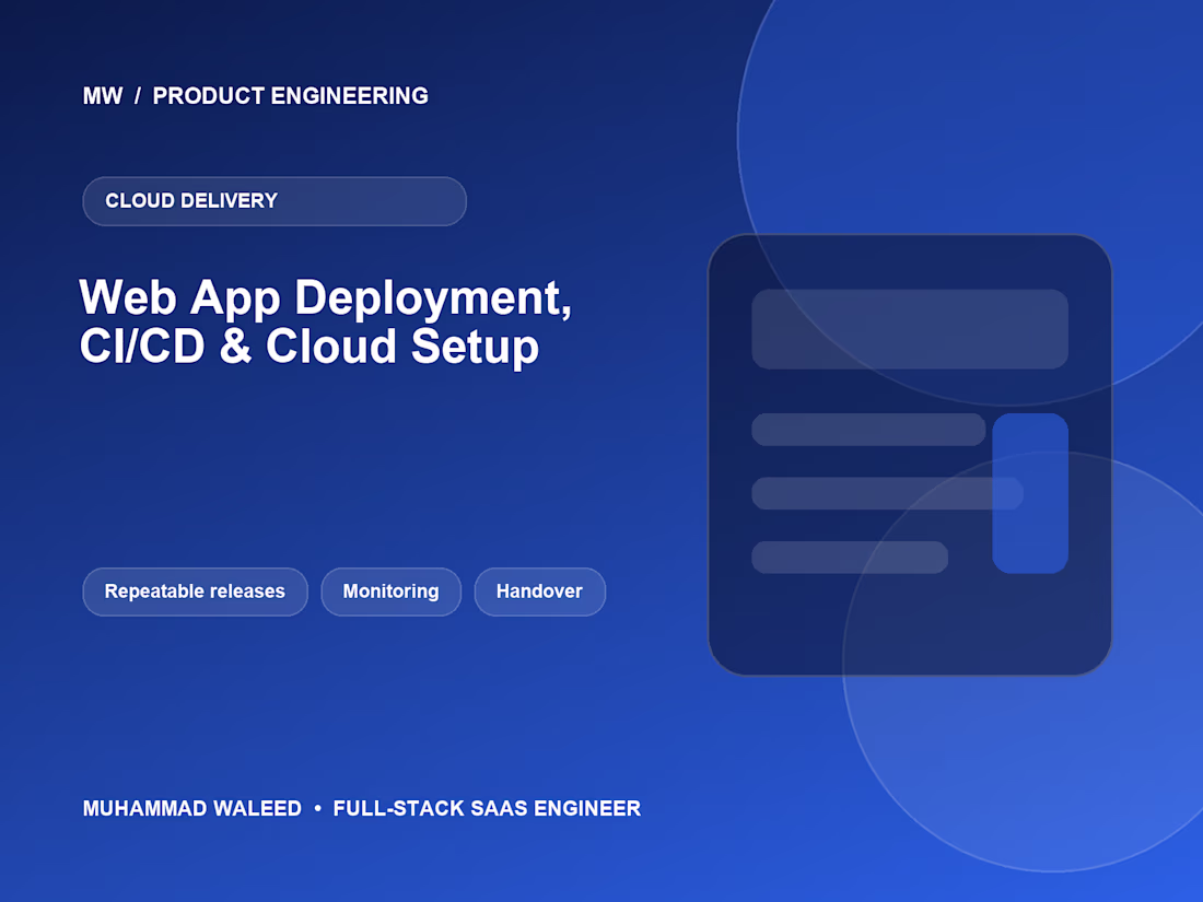 Cover image for Web App Deployment, CI/CD & Cloud Setup