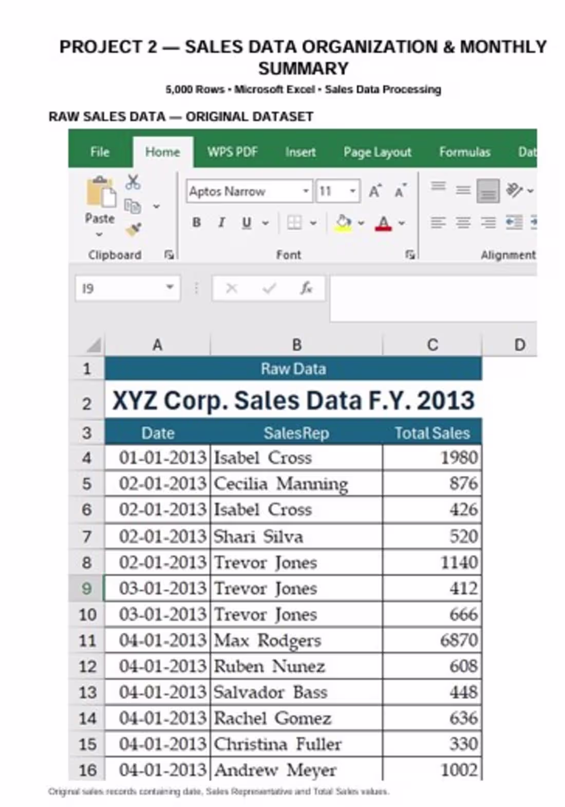 Cover image for 📊 Excel Sales Data Organization