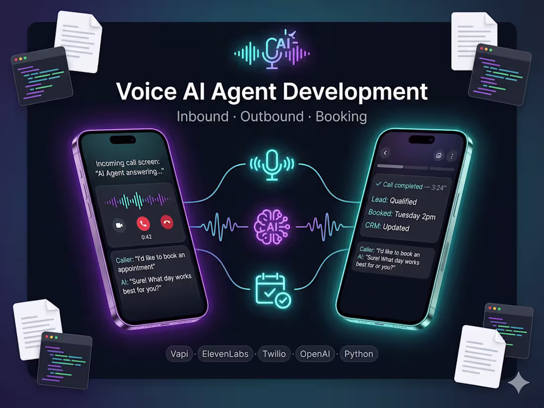Cover image for Voice AI Agent Development — Inbound, Outbound & Booking