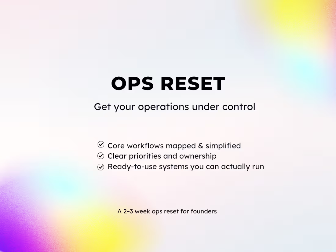Cover image for Ops Reset: Clarity + Capacity