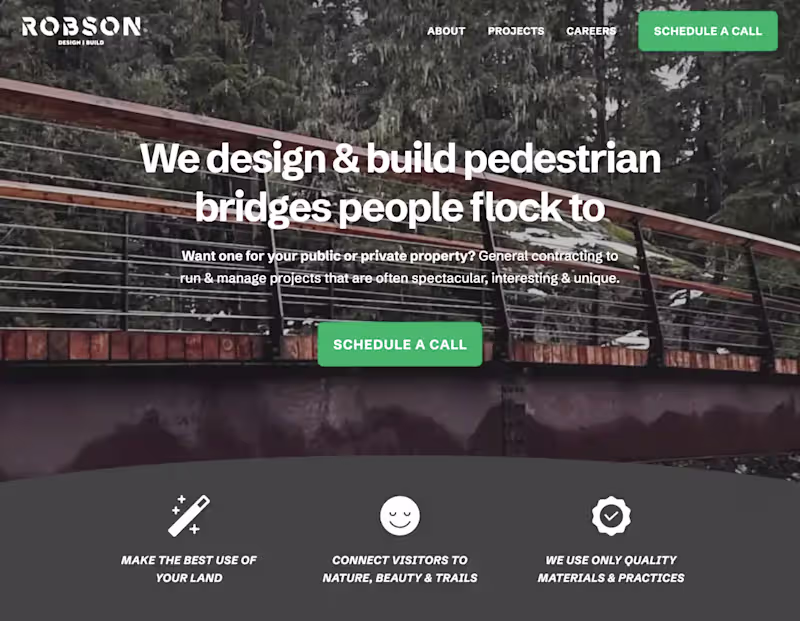 Cover image for Robson | Design & build pedestrian bridges