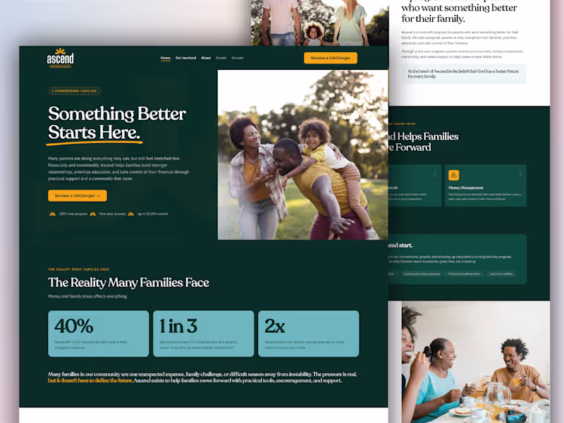 Cover image for Nonprofit family program website | Squarespace donor