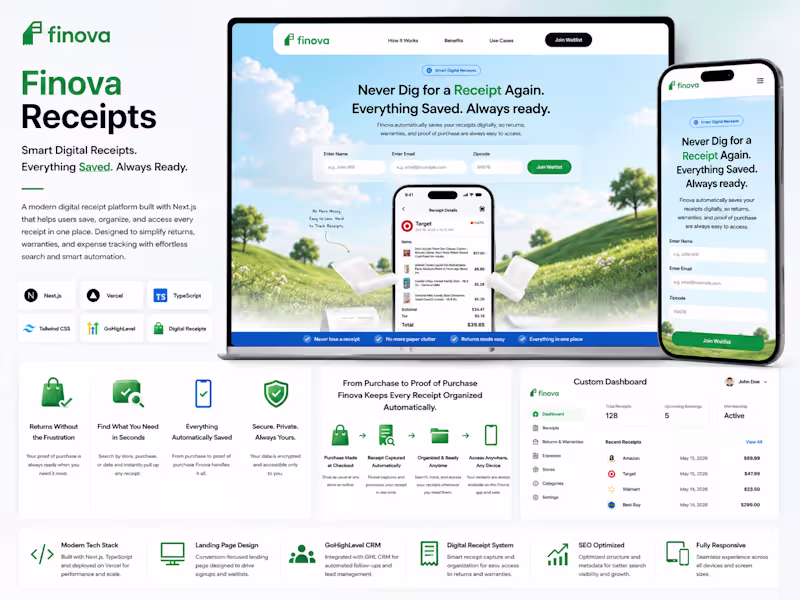 Cover image for Smart Digital Receipt Management Platform
A