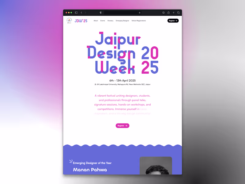 Cover image for Jaipur Design Week Official Website Design