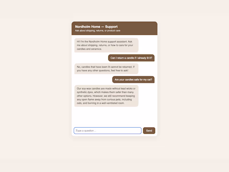 Cover image for AI chatbot for your website that answers from your documents