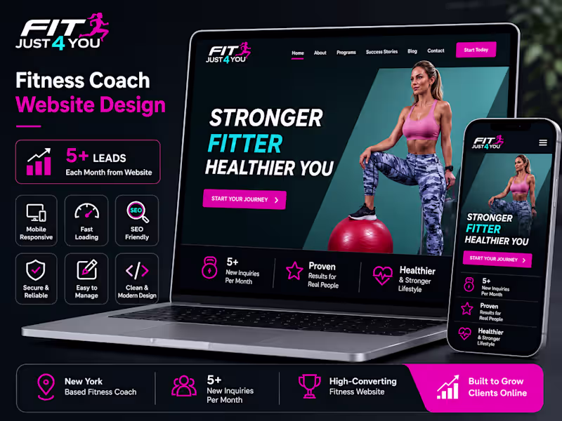 Cover image for 💪 Fitness Coach Website Design