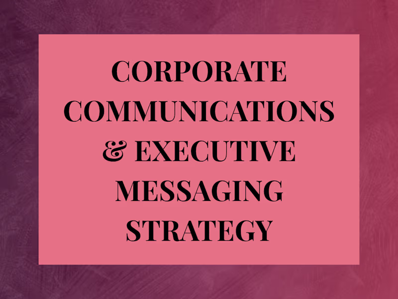 Cover image for Corporate Communications & Executive Messaging Strategy