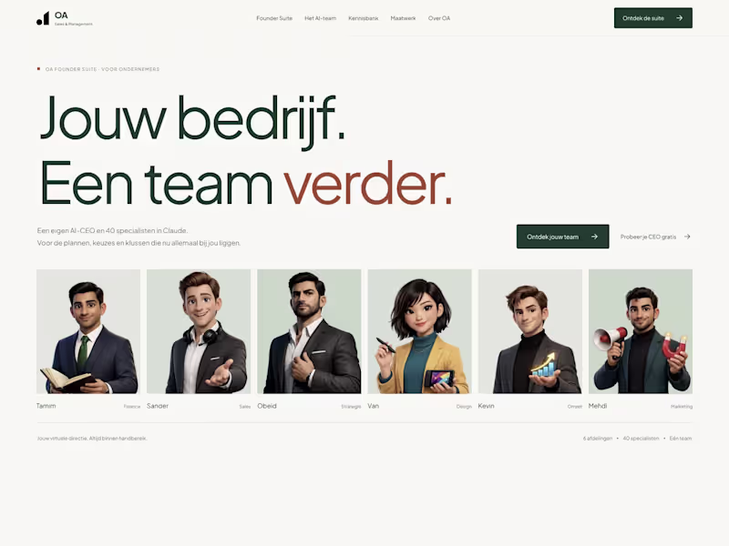 Cover image for OA Sales Management — business website concept