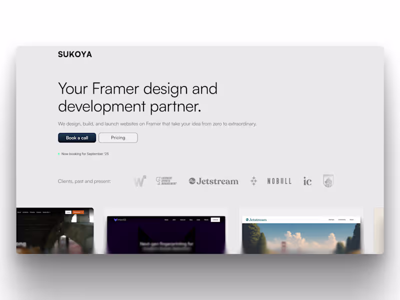 Cover image for Sukoya Design Works Landing Page