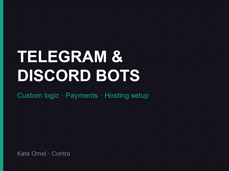 Cover image for Custom Telegram / Discord Bot