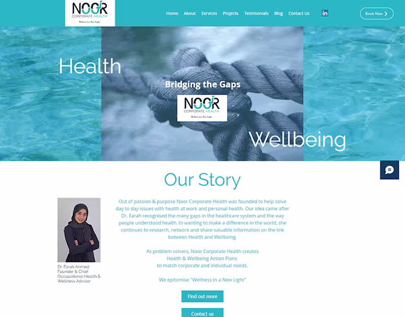 Cover image for Noor Corporate Health — Website Design