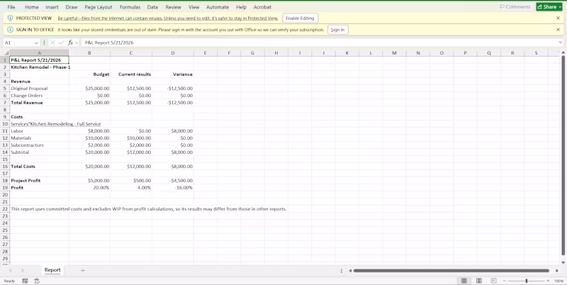 Cover image for Expert Construction Cost Analysis in Excel for Kitchen Projects