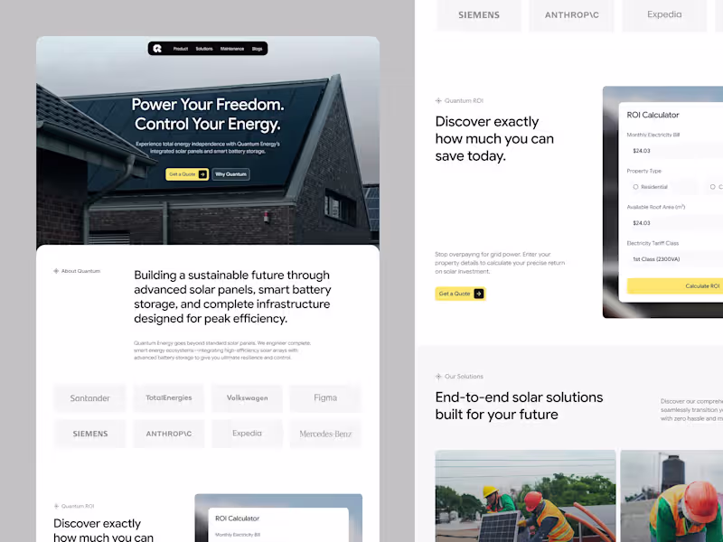 Cover image for Quantum - Sustainable Energy Landing Page