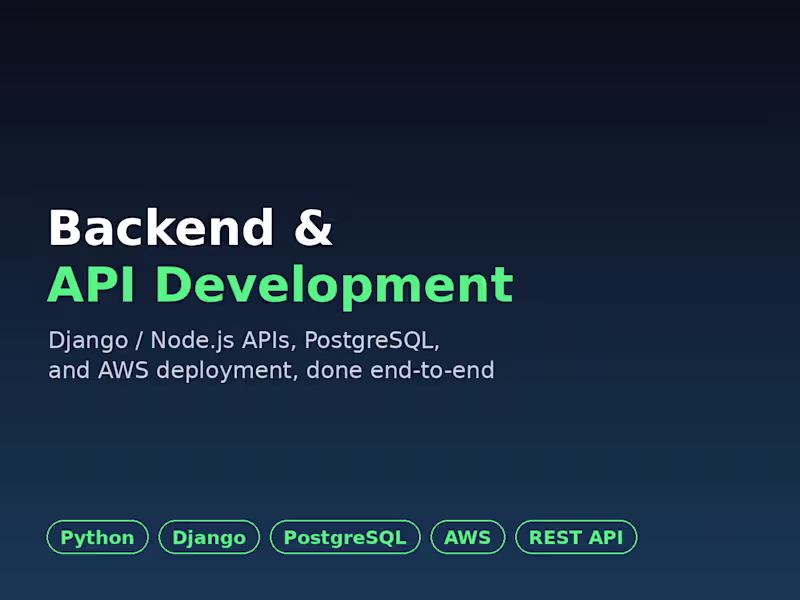 Cover image for Backend & API Development