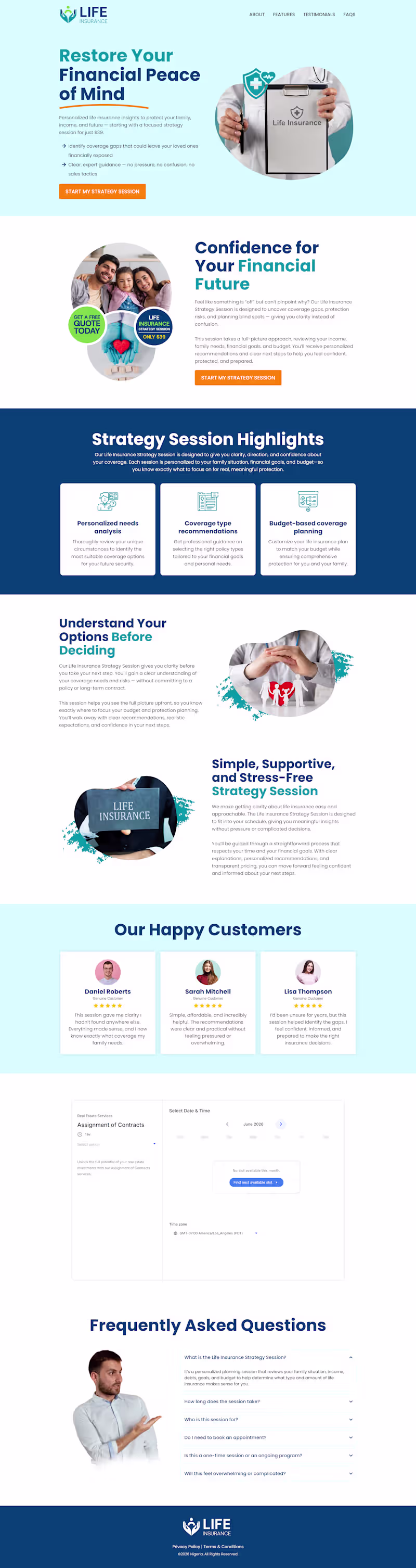Cover image for Life Insurance Landing Page Design
