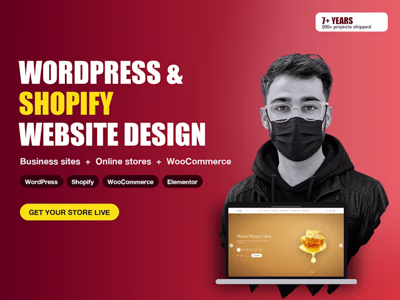 Cover image for WordPress Website, Shopify Store or WooCommerce Store