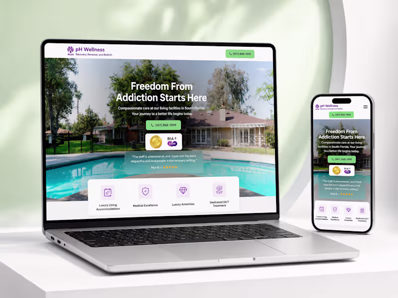 Cover image for PH Wellness-Webflow Landing Page for Luxury Addiction Treatment