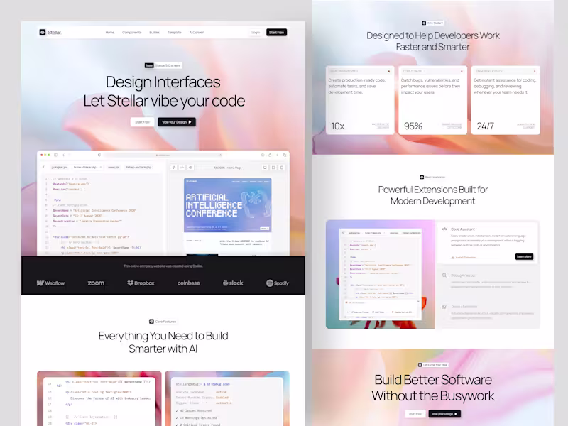Cover image for Stellar - AI Developer Platform Landing Page