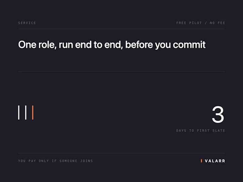 Cover image for Free pilot: one role worked end to end