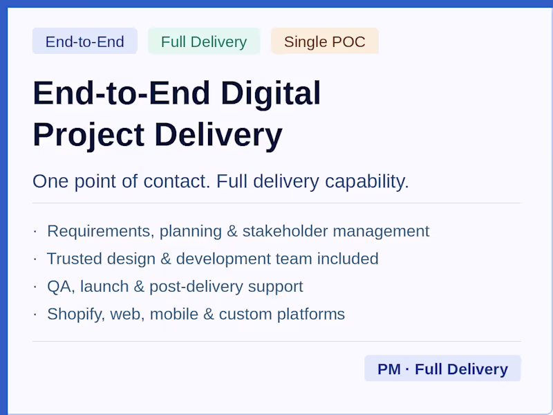 Cover image for End-to-End Digital Project Delivery