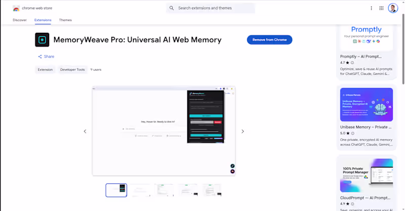 Cover image for MemoryWeave Pro: Universal AI Web