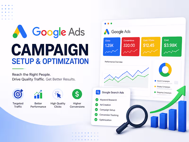 Cover image for Google Ads Campaign Setup & Optimization