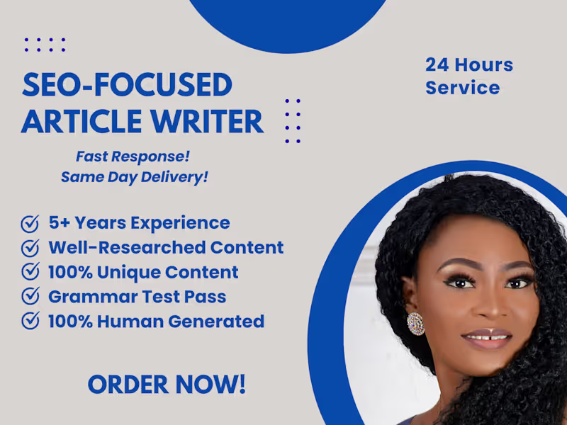 Cover image for I will write brand-tailored bulk SEO article and blog post