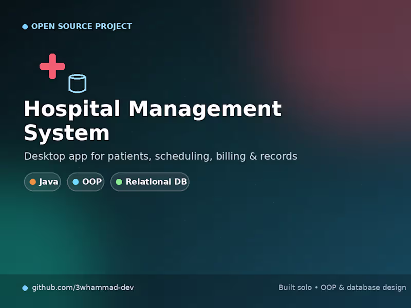 Cover image for ● Built a desktop hospital