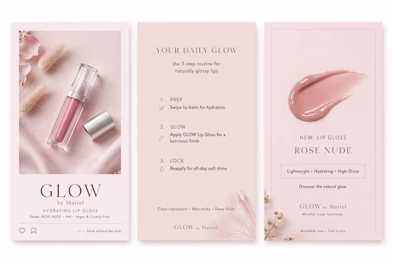 Cover image for GLOW by Mariel - Social Media Design for Beauty Brand