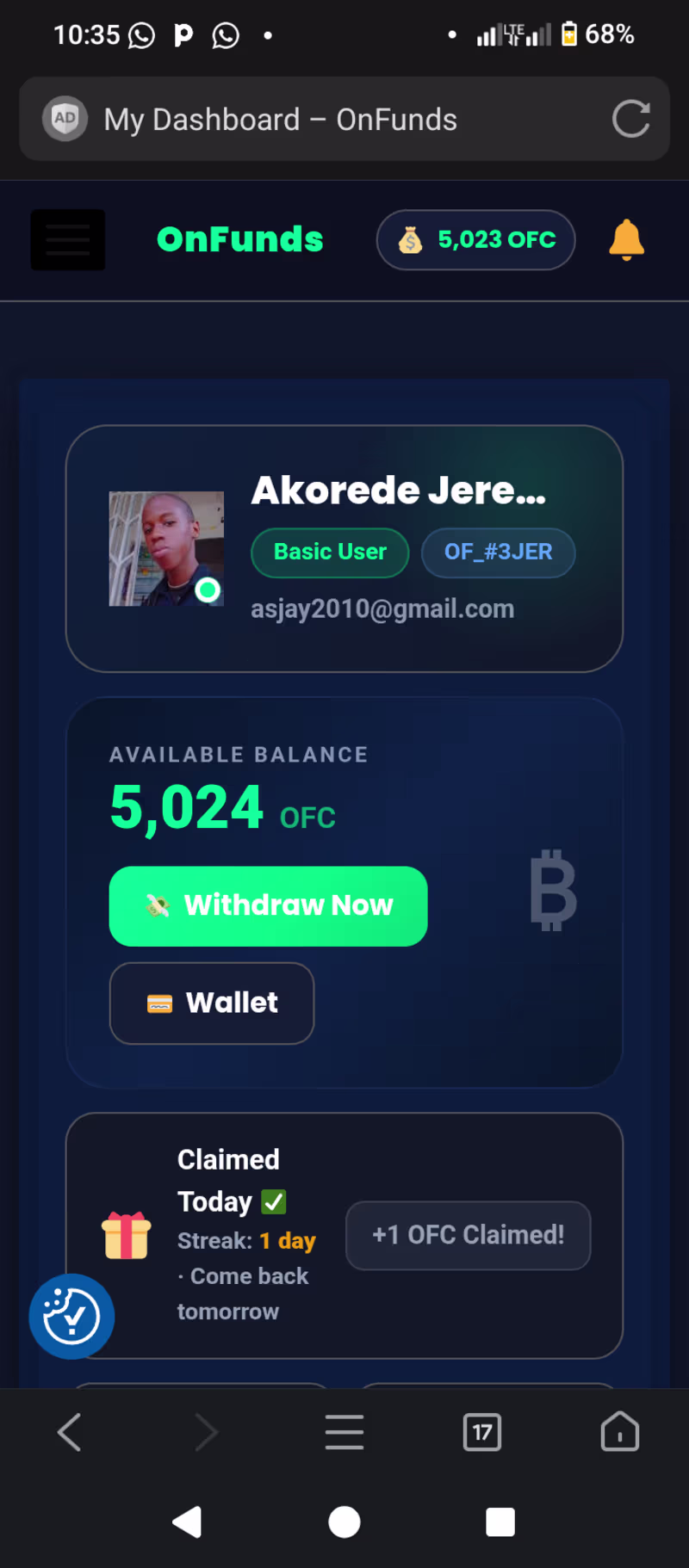Cover image for OnFunds — AI-Powered Earning Platform
OnFunds