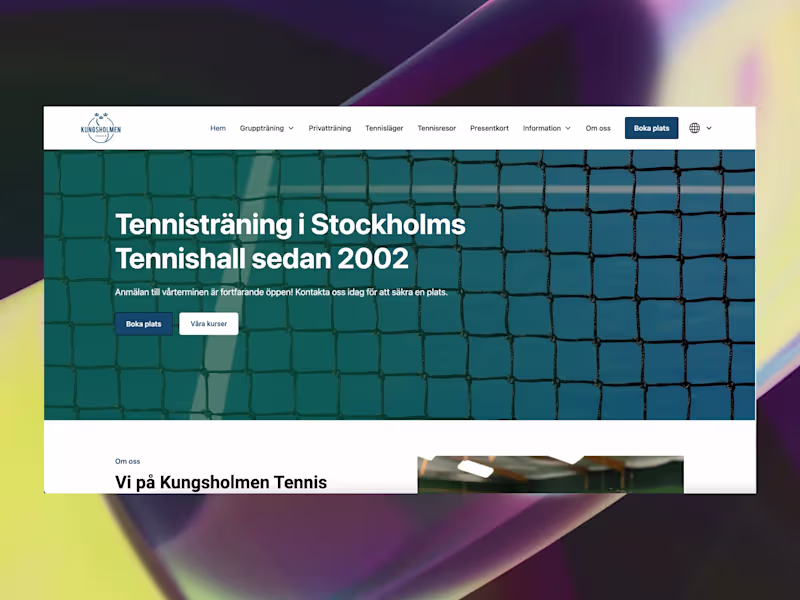 Cover image for Kungsholmen tennis (Website)