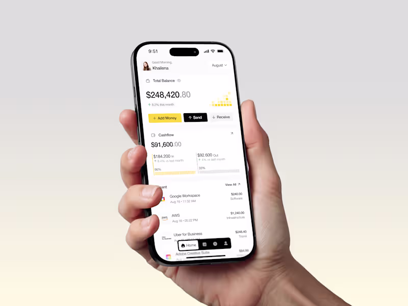 Cover image for Fintech Mobile App Design for Business Finance Management