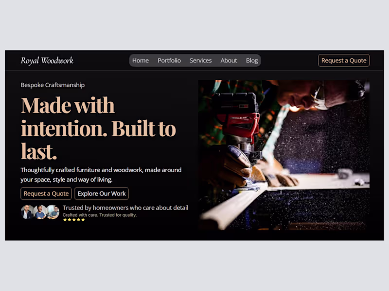 Cover image for Framer Developer for Royal Woodwork's Artisan Website