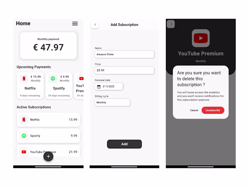 Cover image for Subscription Tracker App