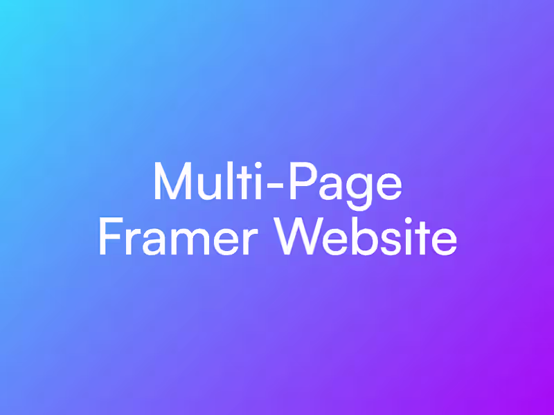 Cover image for Multi-Page Framer Website Design & Development