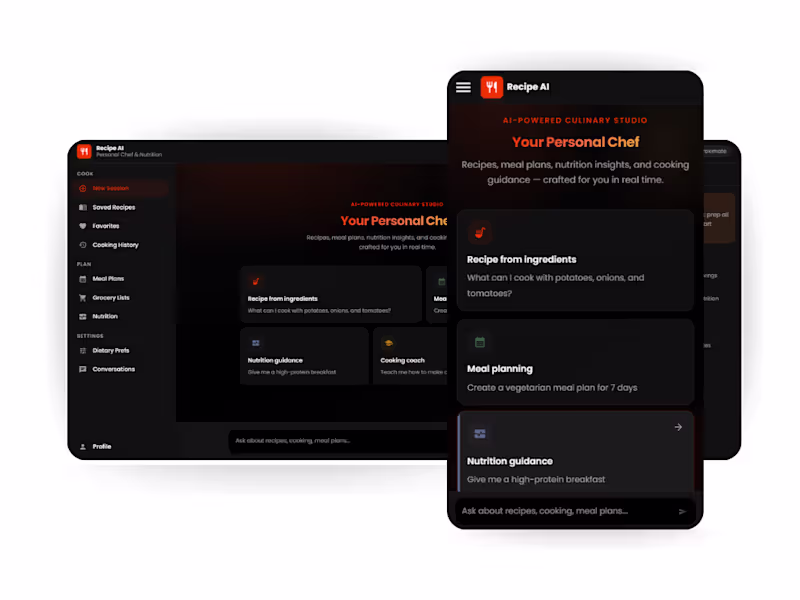 Cover image for RecipeAI - Cooking Assistant AI