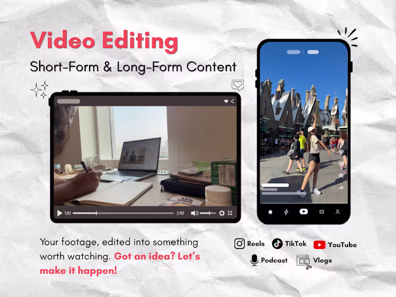Cover image for Video Editing | Short-Form & Long-Form Content