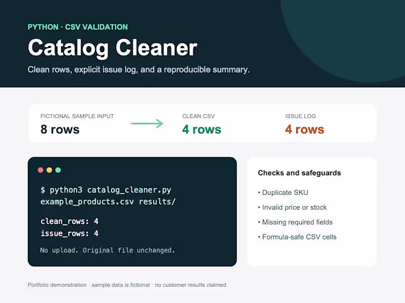 Cover image for Clean and validate one product catalog CSV