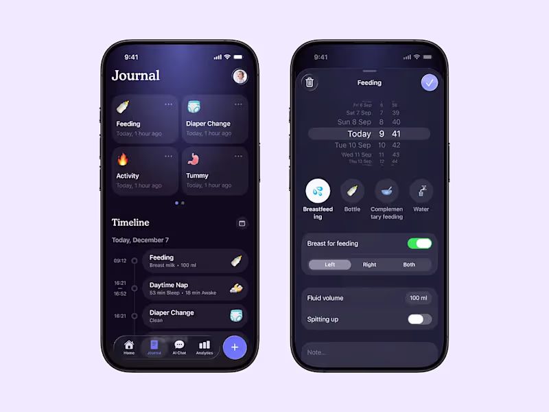 Cover image for Baby Sleep Tracker · Journal & Log · Mobile App