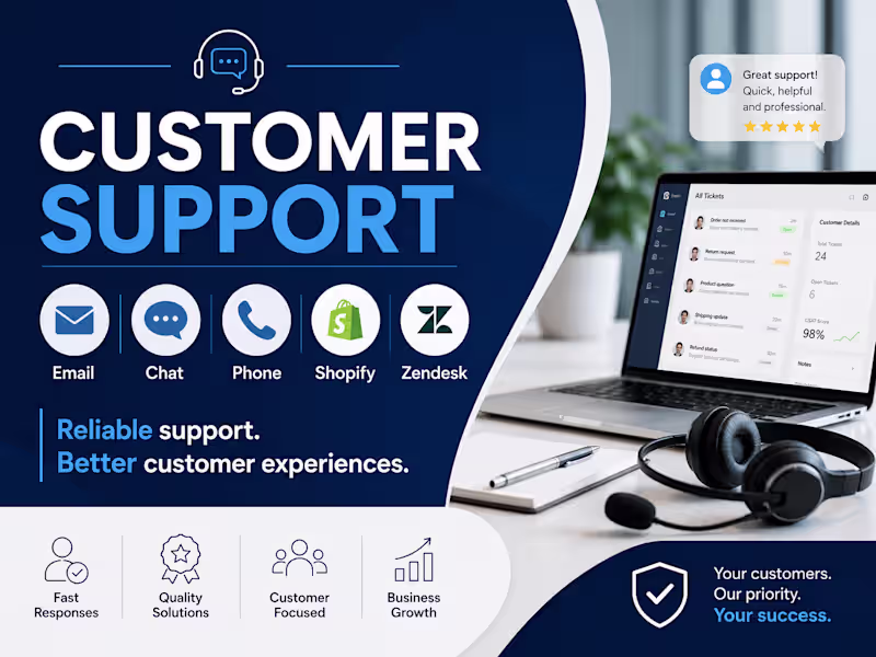 Cover image for Customer Support & eCommerce Customer Service