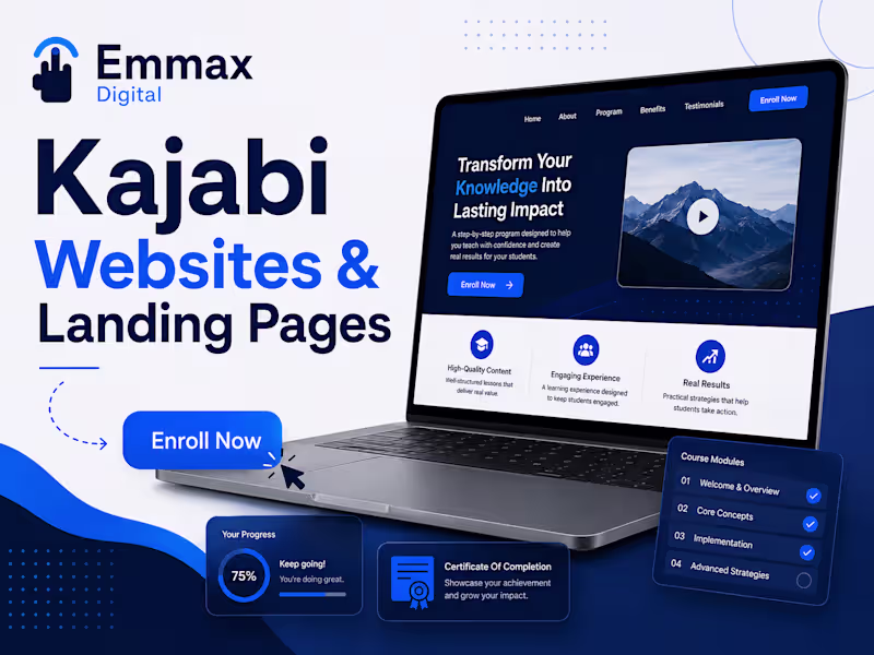 Cover image for Kajabi Website & Landing Page Design | Course & Coaching Funnels