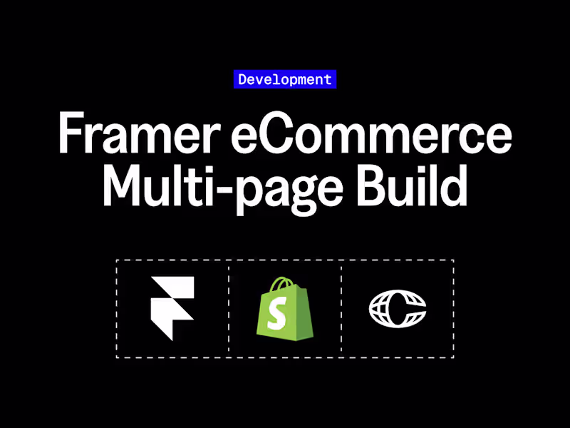 Cover image for Framer eCommerce Multi-page Build