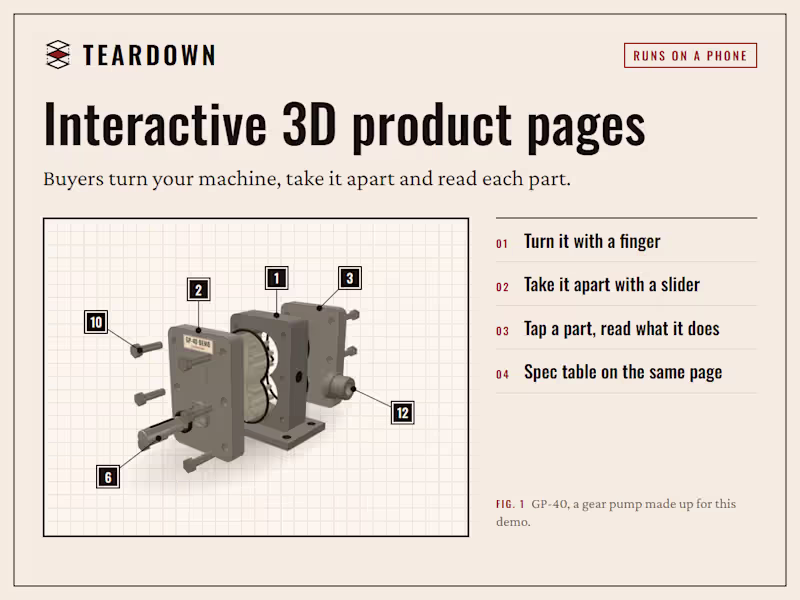 Cover image for Interactive 3D product page for equipment