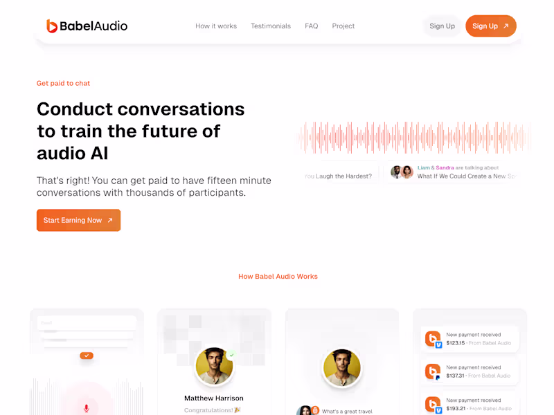 Cover image for Babel Audio Website