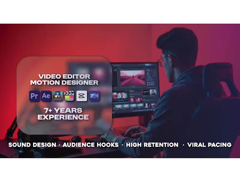 Cover image for Premium YouTube Social Media Video Editing with Motion Designing